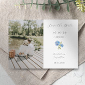 Save The Date Chic blanc Couple photo Floral Hydrangea