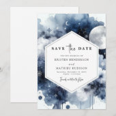 Save The Date Chic Boho Moonlit Mariage (Devant / Derrière)