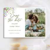 Save The Date Chic boho Photo fleurs sauvages mariage Enregistre