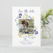 Save The Date Chic boho Photo fleurs sauvages Mariage Enregistre (Debout devant)