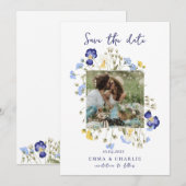 Save The Date Chic boho Photo fleurs sauvages Mariage Enregistre (Devant / Derrière)