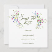 Save The Date Chic boho simple Mariage fleur sauvage (Devant)