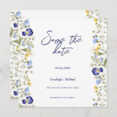 Save The Date Chic boho simple mariage fleur sauvage Enregistrer (Devant / Derrière)