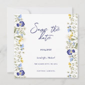 Save The Date Chic boho simple mariage fleur sauvage Enregistrer (Devant)