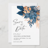 Save The Date Chic Botanique Floral Moderne Mariage élégant (Devant)