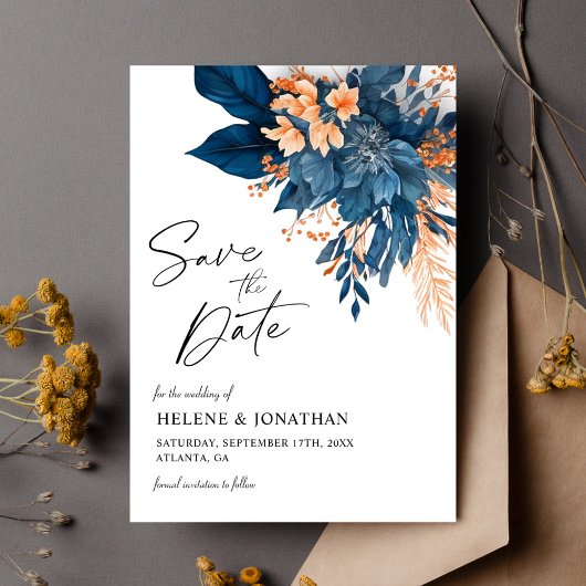 Save The Date Chic Botanique Floral Moderne Mariage élégant