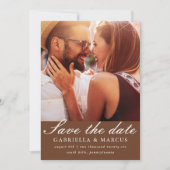 Save The Date Chic Brown Photo Wedding Enregistrer La Date (Devant)