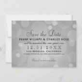 Save The Date Chic Bulles de Champagne Grises Platine Mariage (Devant)