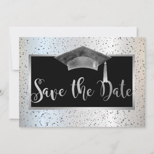 Save The Date Chic casquette de remise de diplôme, Confettis Enr (Devant)