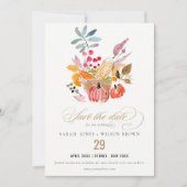 Save The Date Chic Citrouille de récolte d'automne Mariage d'aqu (Devant)