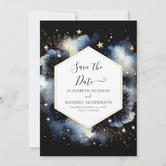 Save The Date Chic Classic Celestial Mariage (Devant)
