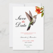 Save The Date Chic colibri et Mariage de fleurs orange (Devant)