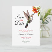 Save The Date Chic colibri et Mariage de fleurs orange (Debout devant)
