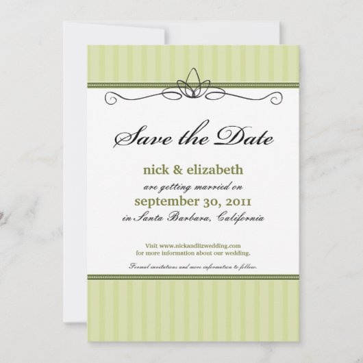 Save The Date Chic Deco Date à Sauvegarder (vert citron) (Devant)
