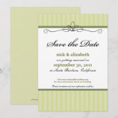 Save The Date Chic Deco Date à Sauvegarder (vert citron) (Devant / Derrière)