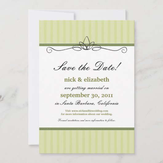 Save The Date Chic Deco Date à Sauvegarder (vert citron) (Devant)