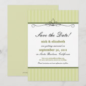 Save The Date Chic Deco Date à Sauvegarder (vert citron) (Devant / Derrière)