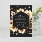 Save The Date Chic Digital Gold et Mariage noir (Debout devant)