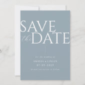 Save The Date Chic Dusty Bleu Moderne Minimaliste (Devant)