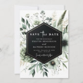 Save The Date Chic Earthy Aquarelle Sage Mariage vert (Devant)