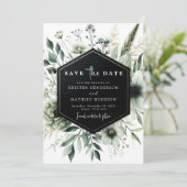 Save The Date Chic Earthy Aquarelle Sage Mariage vert (Debout devant)