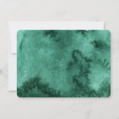 Save The Date Chic Emerald Green Aquarelle Or & Cadre Floral (Dos)