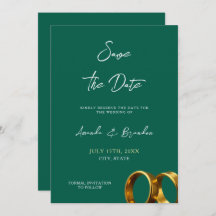 Chic Emerald Green Gold Rings Mariage