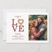 Save The Date Chic Exquisite Love Quote Fall Floral Heart-Shape (Devant)