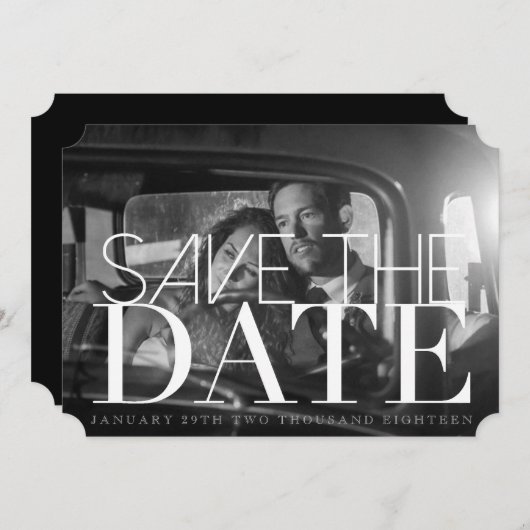 Save The Date Chic & Formal Enregistrer la date | Billet Invitat (Devant / Derrière)