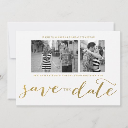 SAVE THE DATE CHIC GOLD MANDÉ | ENREGISTRER LA DATE (Devant)