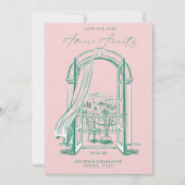 Save The Date Chic La Dolce Vita Hand Doodle Sketch Venice Italy (Devant)