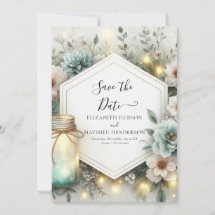 Save The Date Chic magique Mason Jar Mariage
