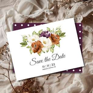 Save The Date Chic Mariage Automnal Floral Enregistrez La Date