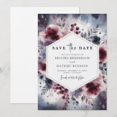 Save The Date Chic Mariage Bourgogne (Devant / Derrière)