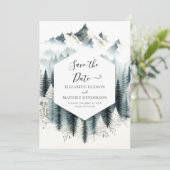 Save The Date Chic Mariage de montagne romantique (Debout devant)