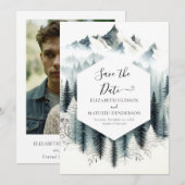 Save The Date Chic Mariage de montagne romantique (Devant / Derrière)