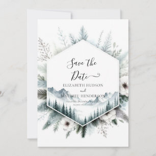 Save The Date Chic Mariage de montagne romantique