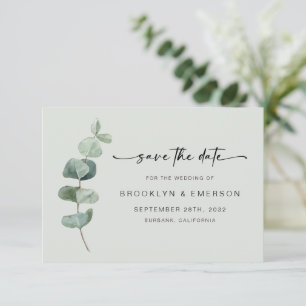 Save The Date Chic Mariage vert Eucalyptus