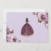 Save The Date Chic Mauve Plum violet Floral Quinceañera Photo (Dos)
