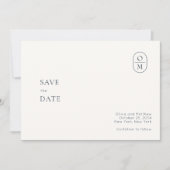Save The Date  Chic Minimal Modern Photo Monogram Wedding  (Devant)