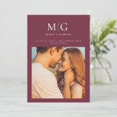 Save The Date Chic minimal | Monogramme Photo Enregistrer la dat (Debout devant)