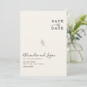 Save The Date Chic minimaliste signature Script ivoire QR Code (Debout devant)