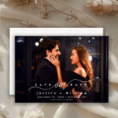 Save The Date Chic Modern Script Full Photo Wedding 