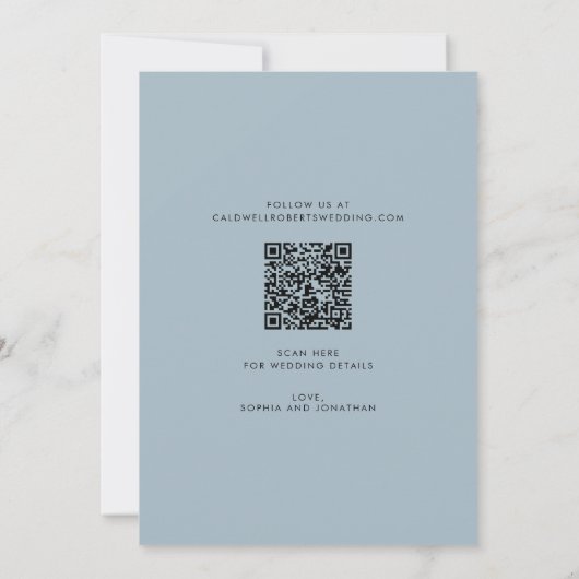 Save The Date Chic Moderne Calligraphie Dusty Blue Simple Mariag (Dos)