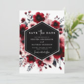 Save The Date Chic moderne Crimson Mariage rouge (Debout devant)