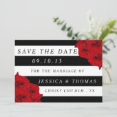Save The Date Chic Moderne Luxe Mariage Collection - Roses rouge (Debout devant)