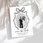 Save The Date Chic moderne main tiré Bow Mariage Whimsical