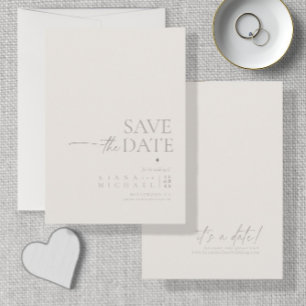 Save The Date Chic Neutrals Mariage Bone Blanc Vert ID1020