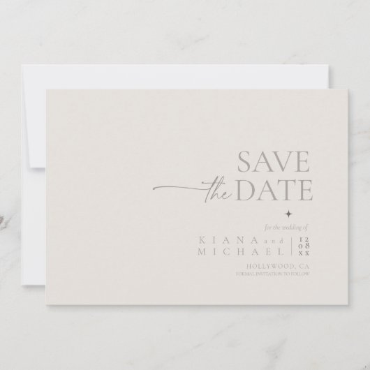 Save The Date Chic Neutrals Mariage Bone White ID1020 (Devant)