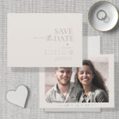 Save The Date Chic Neutrals Mariage Photo Bone White ID1020